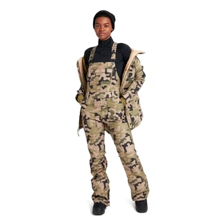 Damskie Spodnie Snowboardowe Burton Avalon Bib (Martini Olive Terra Camo) FW22