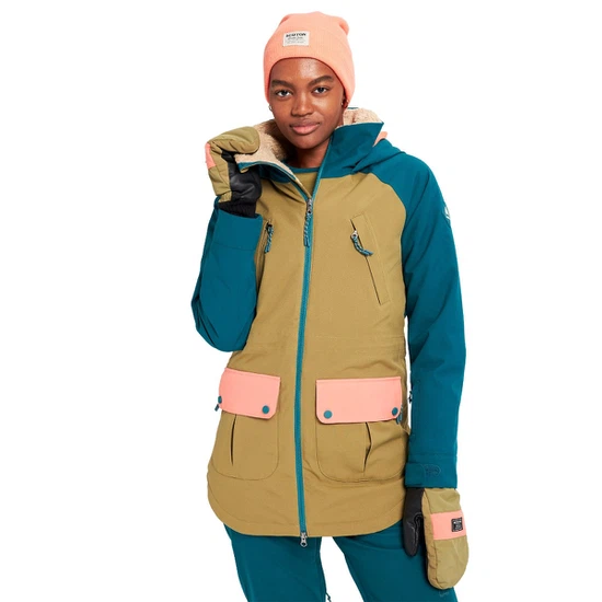 Damska Kurtka Snowboardowa Burton Prowess (Shaded Spruce/Martini Olive/Persimmon) FW22_1