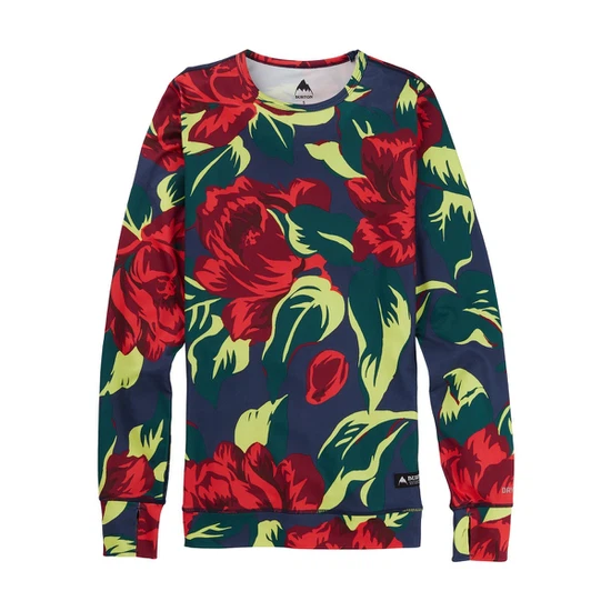 Damska Bielizna Aktywna Burton Midweight Crew (Hibiscus Pink Oversized Floral) FW21_1