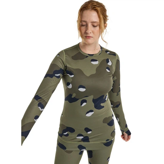 Damska Bielizna Aktywna Burton Midweight Crew (Forest Moss Cookie Camo) FW24_1