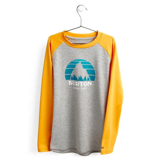 Dziecięca Bielizna Aktywna Burton Tech Tee (Gray Heather/Cadmium Yellow) FW22_1 thumbnail