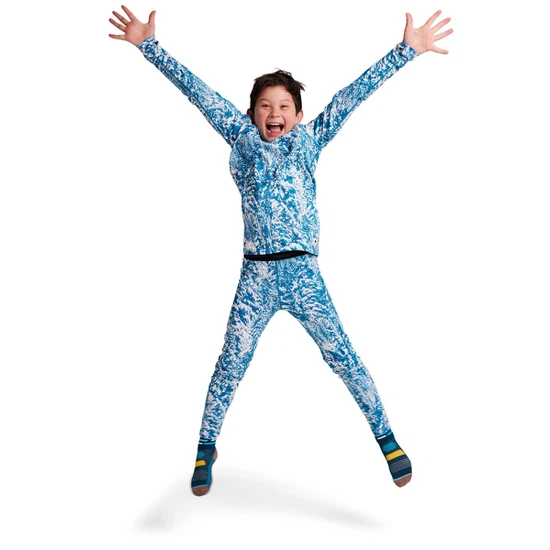 Dziecięca Bielizna Aktywna Burton Lightweight Set (Blue Blotto Trees) FW22_1