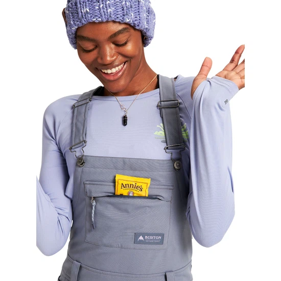 Damskie Spodnie Snowboardowe Burton Avalon Bib Short (Folkstone Gray) FW22_6