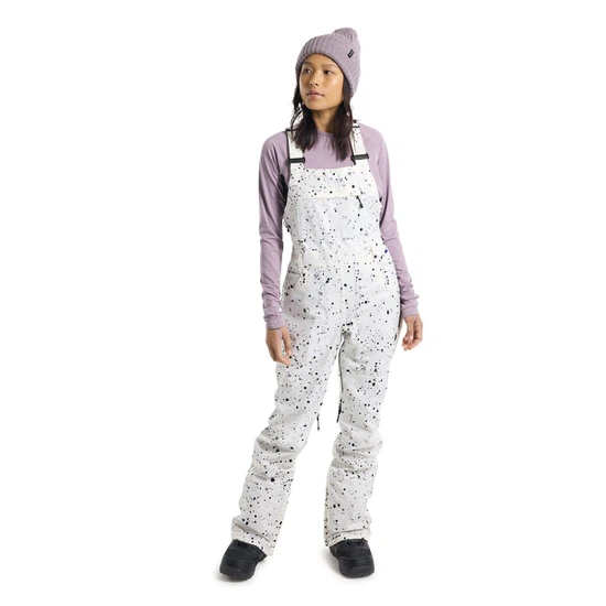 Damskie Spodnie Snowboardowe Burton Avalon Bib (Stout White Spatter) FW23_1