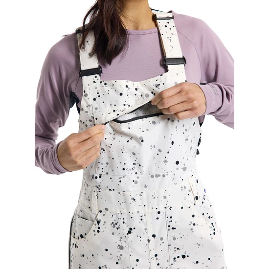 Damskie Spodnie Snowboardowe Burton Avalon Bib (Stout White Spatter) FW23_5