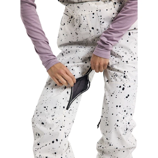 Damskie Spodnie Snowboardowe Burton Avalon Bib (Stout White Spatter) FW23_7