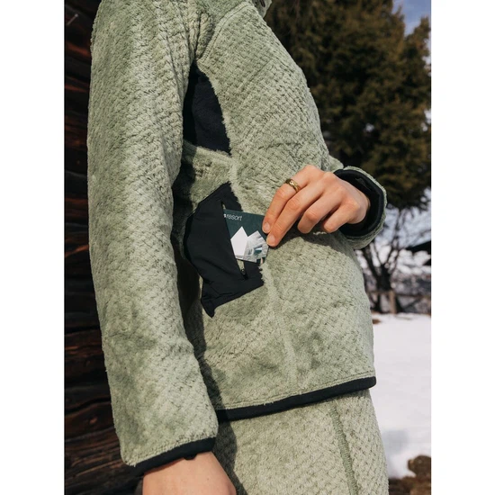 Damska Bluza Aktywna Burton AK Baker High Loft Quarter-Zip (Hedge Green) FW24_3 thumbnail