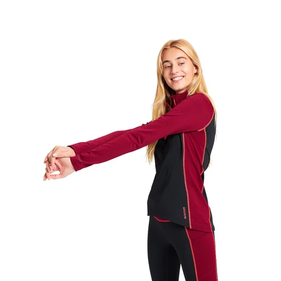 Damska Bielizna Aktywna Burton Heavyweight X 1/4 Zip (Mulled Berry/True Black) FW22_1