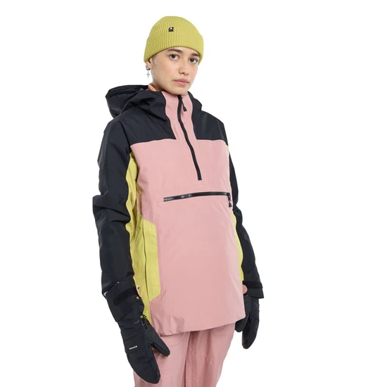 Damska Kurtka Snowboardowa Burton GORE-TEX Pillowline Anorak (True Black/Powder Blush/Sulfur) FW24_1
