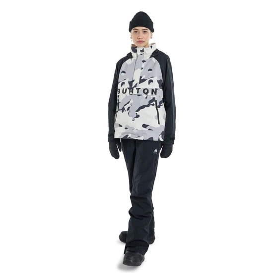 Damska Kurtka Snowboardowa Burton Frostner Anorak (True Black/Stout White Cookie Camo) FW24_1