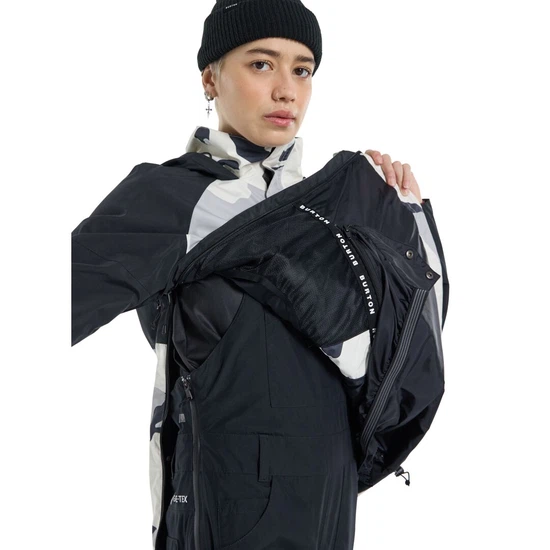 Damska Kurtka Snowboardowa Burton Frostner Anorak (True Black/Stout White Cookie Camo) FW24_3