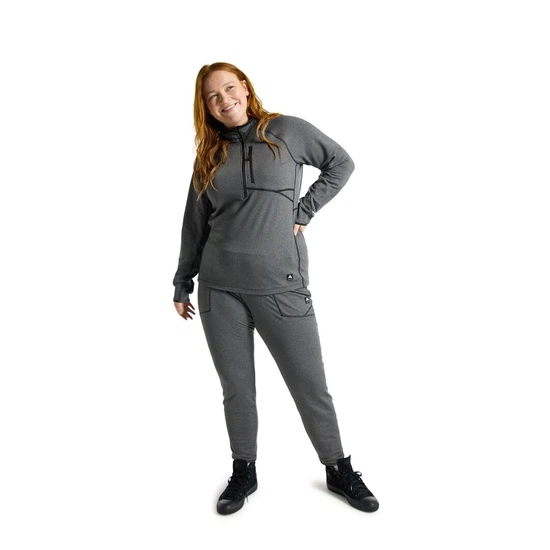 Damskia Bielizna Aktywna Burton Stockrun Grid Half-Zip (True Black) FW24_4