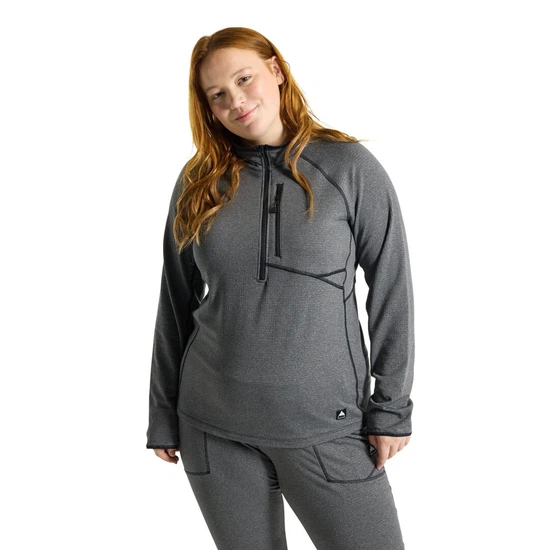 Damskia Bielizna Aktywna Burton Stockrun Grid Half-Zip (True Black) FW24_1