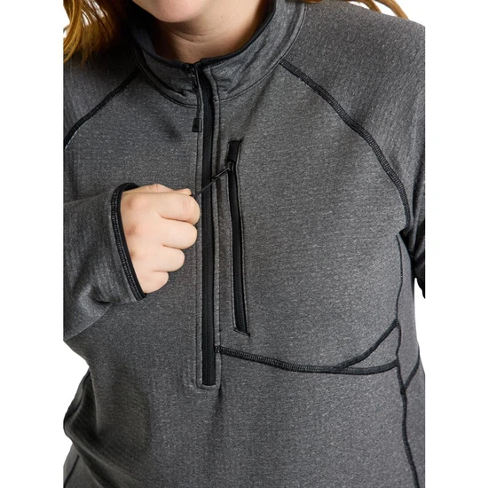 Damskia Bielizna Aktywna Burton Stockrun Grid Half-Zip (True Black) FW24_3 thumbnail