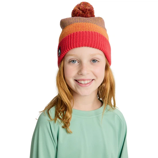 Dziecięca Czapka Zimowa Burton Fleece-Lined Pom (Fiesta Red Multi) FW26_1
