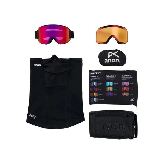 Gogle Anon M4 Cylindrical MFI (Black / Perceive Sunny Red) FW26_6 thumbnail