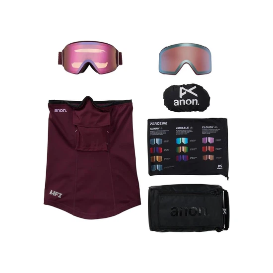 Gogle Anon M4 Cylindrical MFI (Deep Cherry / Perceive Cloudy Pink) FW26_6 thumbnail