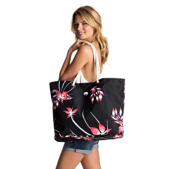 Torba Roxy Printed Tropical Vibe - Beach Bag (Anthracite Mistery Floral)_5 thumbnail