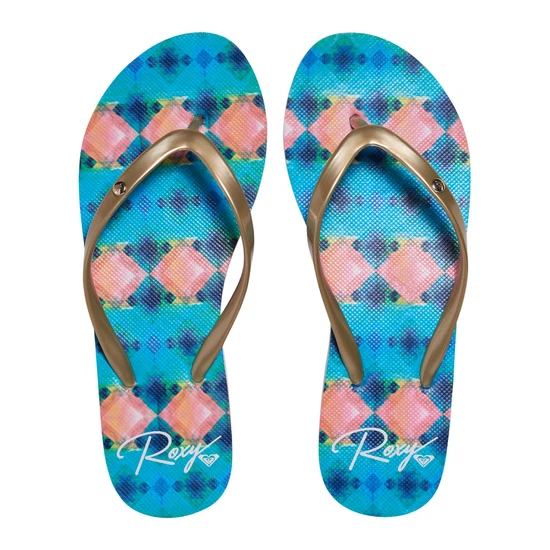 Japonki Damskie Roxy Portofino (Blue / White Print)_7
