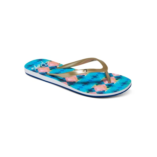 Japonki Damskie Roxy Portofino (Blue / White Print)_1