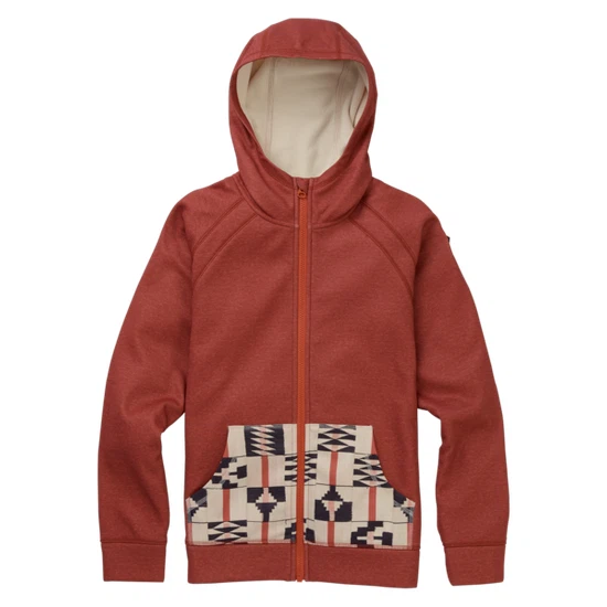 Dziecięca Bluza Aktywna Burton Crown Bonded FZ (Burnt Sienna Heather / Burnt Sienna Brickstripe) SS19_1
