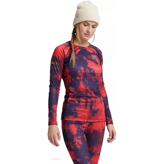 Damska Bielizna Aktywna Burton AK Helium Power Grid Crew (Hibiscus Pink/Cloud Marble) FW21_1 thumbnail