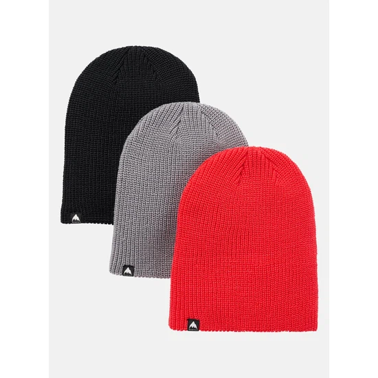 Dziecięca Czapka Zimowa Burton Recycled DND Beanie 3-Pack (True Black/Sharkskin/Tomato) FW24_1