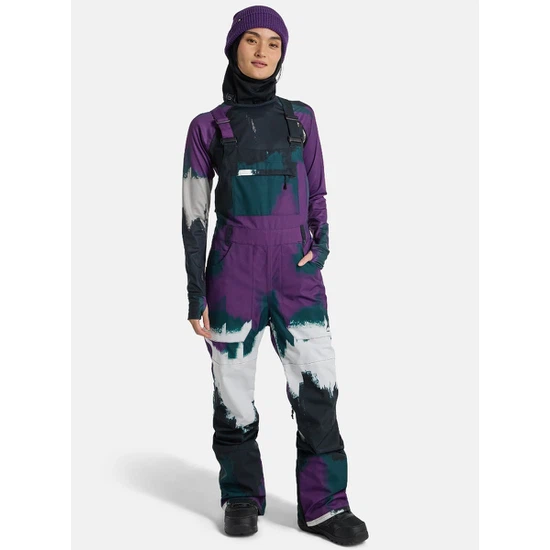 Damskie Spodnie Snowboardowe Burton Avalon 2L Stretch Bib (Forest Chalk) FW25_1