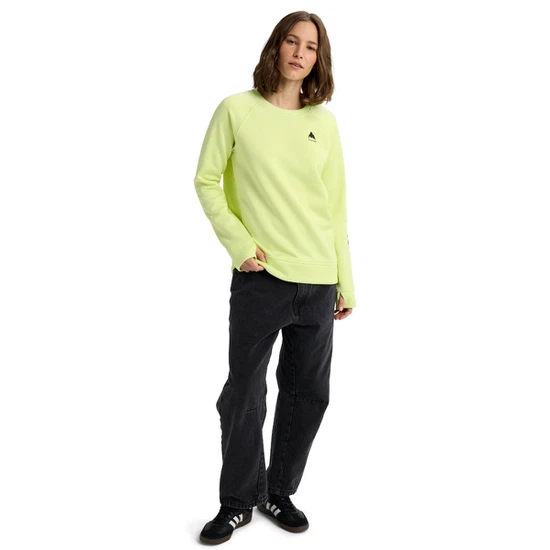 Damska Bluza Aktywna Burton Oak Crew ( Glow Yellow Green Heather) FW26_3