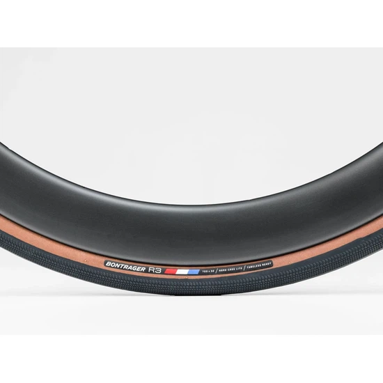 Opona szosowa Bontrager R3 Hard-Case Lite TLR (Czarny/Ciemnobrązowy)_2 thumbnail