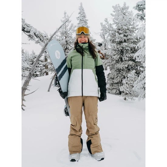 Damska Kurtka Snowboardowa Burton AK GORE-TEX 3L Kimmy (Hedge Green/Stout White/True Black) FW24_3