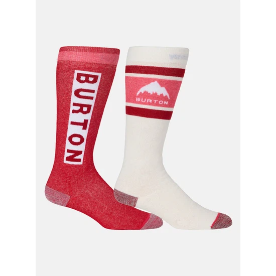 Damskie Skarpety Snowboardowe Burton Weekend Midweight 2-Pack (Deep Red) FW25_1