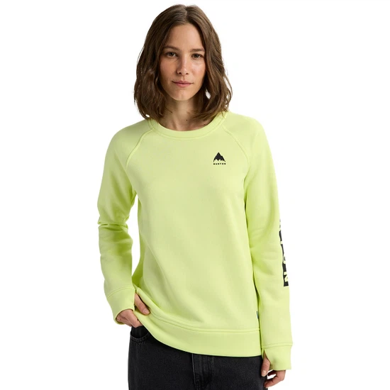 Damska Bluza Aktywna Burton Oak Crew ( Glow Yellow Green Heather) FW26_1