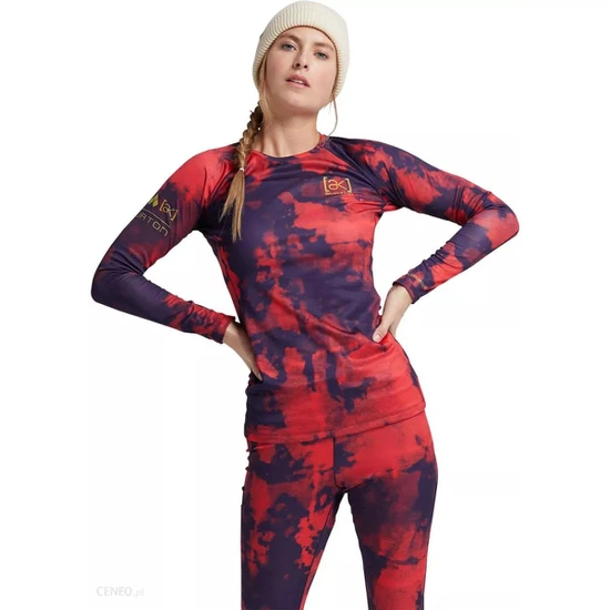 Damska Bielizna Aktywna Burton AK Helium Power Grid Crew (Hibiscus Pink/Cloud Marble) FW21_3