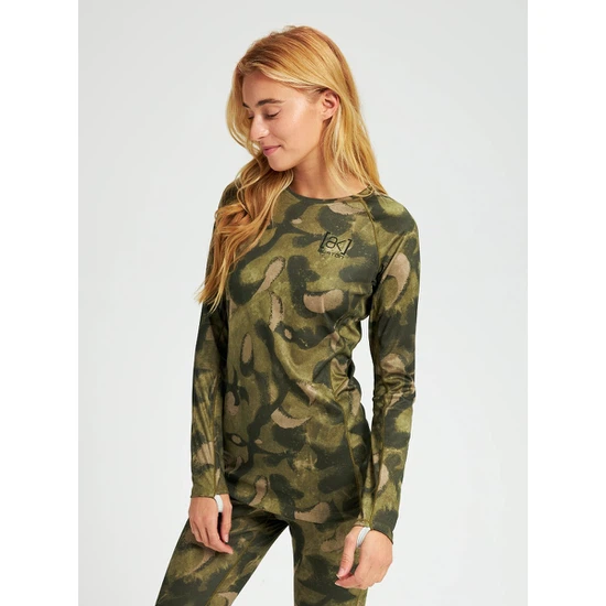 Damska Bielizna Aktywna Burton AK Helium Power Grid Crew (Victor Camo) FW22_1