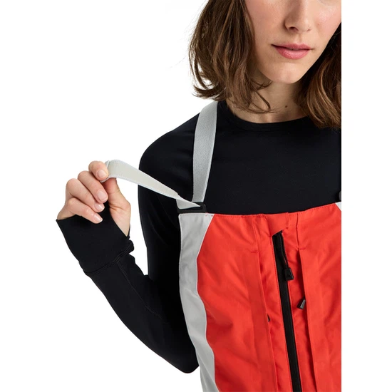 Damskie Spodnie Snowboardowe Burton Reserve GORE-TEX 2L Bib (Fiesta Red/Gray Cloud) FW26_4