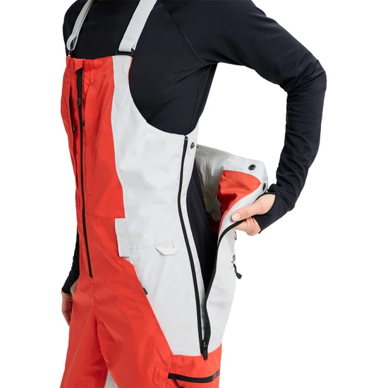 Damskie Spodnie Snowboardowe Burton Reserve GORE-TEX 2L Bib (Fiesta Red/Gray Cloud) FW26_5