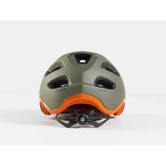 Kask MTB Bontrager Rally WaveCel (Oliwkowy szary/Pomarańczowy Roarange Mat)_3