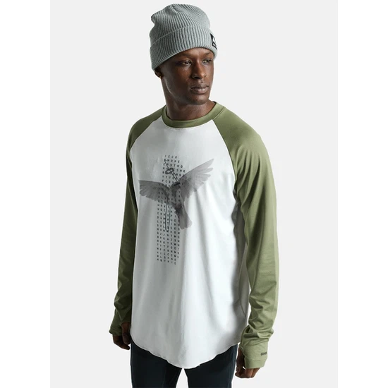 Bielizna Aktywna Burton Roadie Tech Tee (Stout White/Forest Moss) FW25_1 thumbnail
