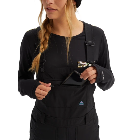 Damskie Spodnie Snowboardowe Burton Avalon Bib Softshell (True Black) FW22_4 thumbnail